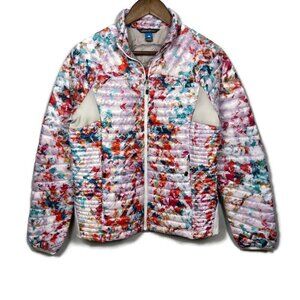 Eddie Bauer Womens Jacket First Ascent Goose Down Puffer‎ Floral Packable Medium